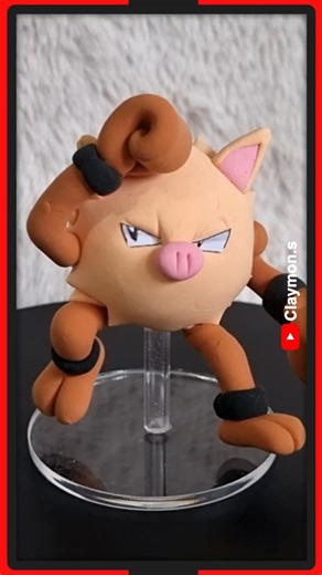 Pokemon Primeape Clay Sculpt #pokemon #pokemonclay #claycrafts #primeapeclay #clayprimeape