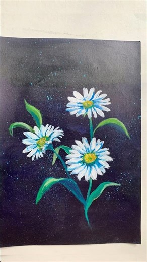 How to paint Daisy in acrylics #art #floralseries #acrylicpainting