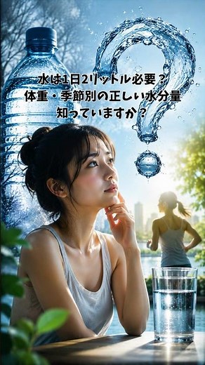 水は1日2リットル必要？体重・季節別の正しい水分量、知っていますか？ #健康ハック #水分補給 #健康知識 #熱中症対策 #脱水症状 #健康習慣 #最新研究
