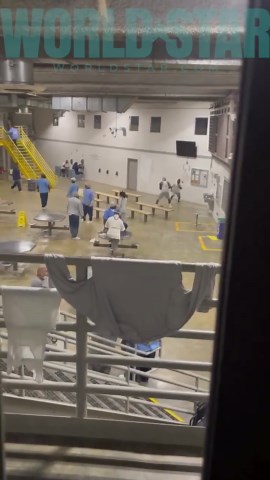 Size Ain’t Everything: Big Dude Gets Dropped By Short Man During A 1v1 Fight In Jail… COs Just Watching!