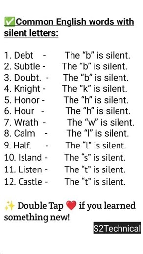vocabulary | English silent word practice | compitive exam #shorts