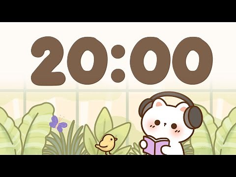 20 Minute Timer for classroom 🐱 Chill & Study Focus Music
