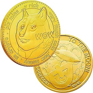 1oz Gold Dogecoin Commemorative Coin Gold Plated Doge Coin 2021 Limited Edition Collectible Coin with Protective Case