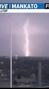 Caught this lightning strike on our KEYC News Now Hilltop Tower Cam as the storms moved just south of Mankato earlier this evening. We're pointed southeast-ish here. The storm was over Good Thunder at the time this was taken. | Shawn Cable