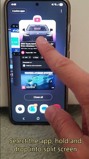 How to multi task - open two Apps in one split Screen in Samsung Galaxy Phones