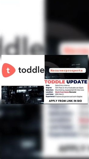 Toddle is Hiring Work From Home for Data Entry Interns | Apply Online