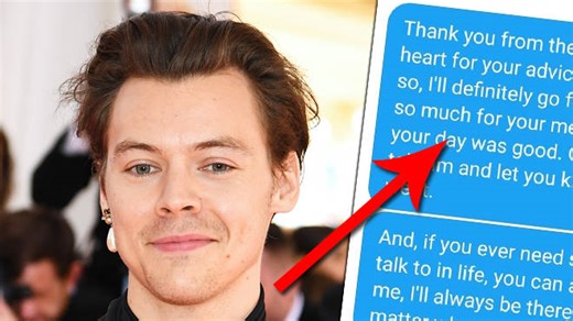 Harry Styles slid into a fan's DMs to give relationship and dating advice
