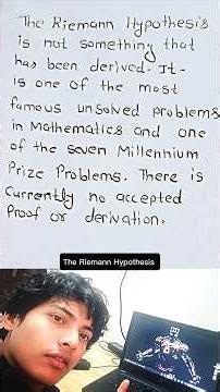 😲The Riemann Hypothesis is the most important unsolved problem in pure mathematics. #maths #physics