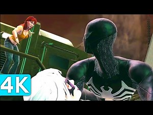 MJ Catches Spiderman Kissing Black Cat Scene 4K HD - Spiderman Web Of Shadows