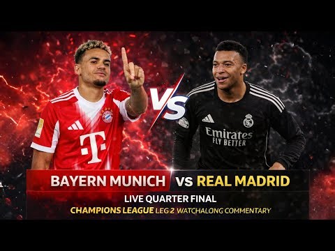 Bayern Munich vs Real Madrid Live, Champions League Quarter Final Leg 2 Watchalong Commentary
