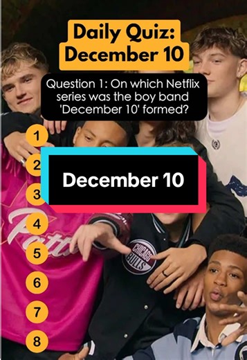 Daily Quiz 20: December 10 🎶🏆 How many did you get right? Let me know in the comments! 💫 #december10 #musictrivia #dailyquiz #generalknowledge #simoncowellthenextact