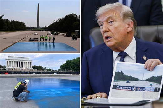 Trump pledges to clean up ‘filthy’ Lincoln Memorial reflecting pool and turn it ‘American-flag blue’