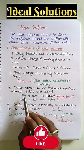 🧑‍🔬 Ideal Solutions 🔥🔥🔥#shorts #neet #iitjee #jeemain #boards