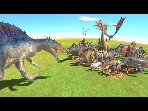 スピノサウルス vs すべての生き物が伝説バトルになった【 Animal Revolt Battle Simulator 】