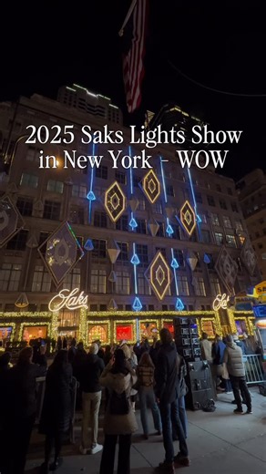 My Christmas in New York | Marco Abbiati on Instagram: "Simply WOW 🤩 This is the 2025 Saks Fifth Avenue Light Show on 5th Avenue ✨ Marco @MyChristmasinNewYorkCity was strolling along Fifth Avenue tonight and happened to catch the very first preview of the Saks Light Show for the 2025 Christmas Season in New York… pure magic! The official Opening Ceremony takes place tomorrow night, November 24 📆 If you are in NYC, do not miss it. Saks usually celebrates with fireworks and invites very special