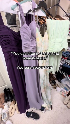 You won’t & you shouldn’t. Today during my clients closet edit I got her to agree these not longer deserved to be taking up valuable space in her closet. #donatedontdump #closetedit #closetcleanout #bridesmaids #creatorsearchinsights #yousureaboutthat