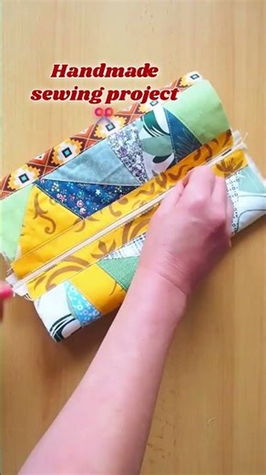 From Fabric Scraps to a Zipper Pouch ✂️ Crazy Patchwork
