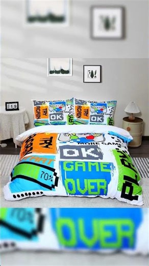 Gamer Bedding Set – Queen Size, Cool Gamepad Design for Kids & Teens