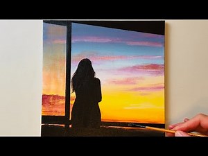 How to draw a Sunset Love / Acrylic / Painting technique