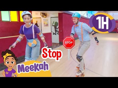 Learn to Skate with Blippi & Meekah! | 1 HR OF MEEKAH! | Educational Videos for Kids