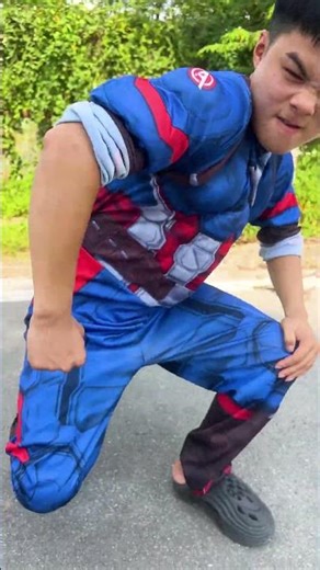 Captain America appeared in time to rescue his friends 👊👊👊 #spideylife