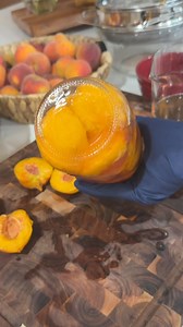 🎶Peaches come from a can… but they weren’t put there by a man in a factory down town 🎶 #peaches #canning #canningpeaches #foodpreserverstion #homestead #growyourownfood Canned Peaches Recipe Per Quart Jar: Peaches- sliced or halved Mine fit 6 Peaches Halved 1/4 teaspoon Celtic Sea Salt Citric Acid to adjust pH to 4.6 or under (I used 1/2 teaspoon for a quart jar) You could also use lemon juice 1/8-1/4 teaspoon Calcium Chloride aka Pickle Crisp Honey: Light - 1.5 cups honey to every 4 cups wate