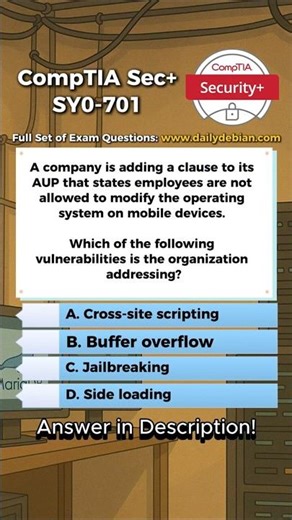 CompTIA Security+ (SY0-701) Exam-Style Practice Question 2026