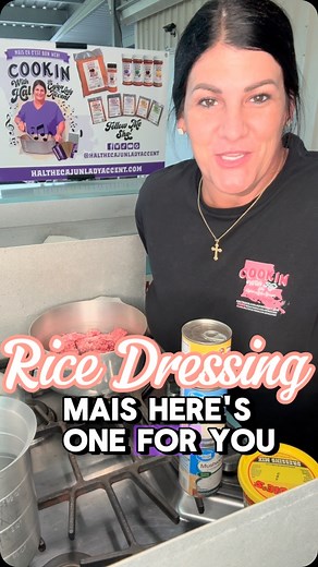 Hal The Cajun Lady Accent on Instagram: "Here is my version of Rice Dressing. I use ground pork, ground beef, and dressing mix which includes gizzards and liver! Where I come from we call this Rice Dressing not Dirty Rice! I’m from the 337 area code in South Louisiana! We eat Rice dressing with lots of different sides and BBQ is definitely top of the list! Drop your area code ⬇️"