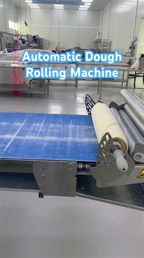 Auto Dough Rolling Process on Sheeter Machine #foodfactory #machine #croissant