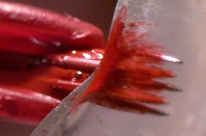 Super-slow motion and close-up video of how tattoo needles push ink into your skin