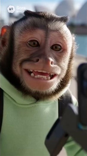 POV: Monkey Starts His Own Vlog!! 😂🐒📸 #Monkey #vlog