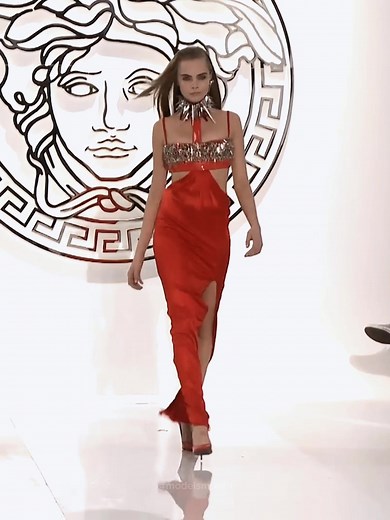 Cara Delevingne Modeling for Versace