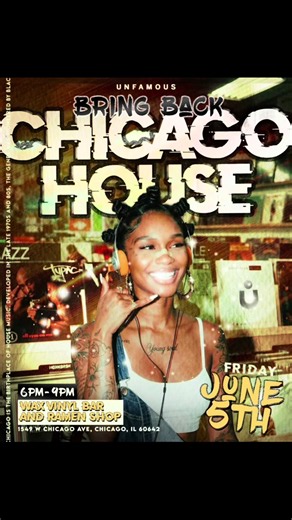“Bring Back Chicago House” 🏠🎶 An event dedicated to the sound that raised the city. House music, good energy, and real connections all under one roof. Come vibe, dance, eat and celebrate Chicago culture with us. Early arrival and uber is highly suggested!!! We can’t wait to see you! FREE RSVP LINK IN IG BIO! 🎟️ #chicago #chicagoevents #fyp #housemusic