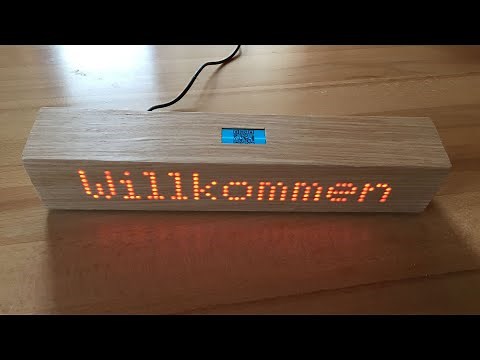 Wooden ScrollText with ESP8266, 128x64px OLED and 8x64 LED Dot Matrix (MAX7219) With source code!
