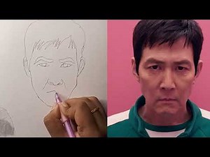 Squid game drawing GI-HUN sketch Step by step Tutorial | SQUID GAME GI-HUN DRAWING TUTORIAL|Season 2