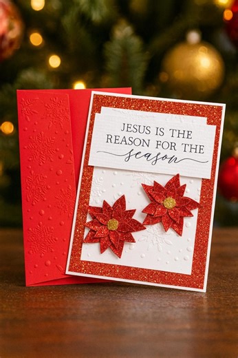 Religious Christmas Card: "jesus is the Reason", Embossed Snowflake Design - Etsy