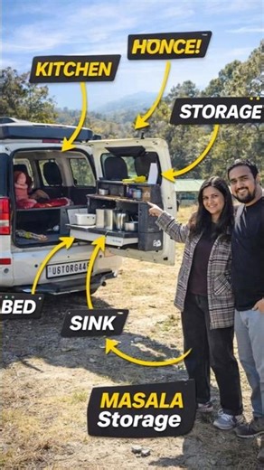 Believe Nahi Hoga… Is SUV Mein Bed + Kitchen 😲 | Campervan Tour #campervan #shorts