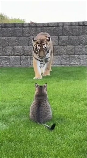 🐅🔥The brave raccoon refuses to back down and chases the tiger away!