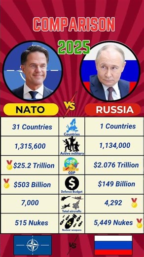 🇷🇺 Russia vs NATO 🌍 | Military & Power Comparison 2025