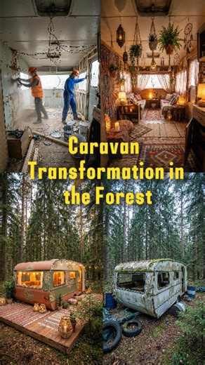 DIY Caravan Restoration in the Forest | Cozy Off-Grid Living #diy #caravan #renovation #ideas #viralvideochallenge | Renewa Studio Inspiration