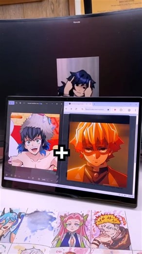 Draw DiaryCo on Instagram: "Who’s the next combo? 🔥 Drop your picks! #ardrawing #sketchbook #demonslayer #zenitsu #inosuke"