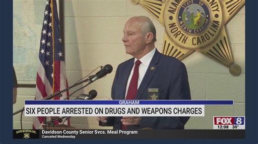 Six people arrested on drugs and weapons charges, Alamance County Sheriff's Office announces