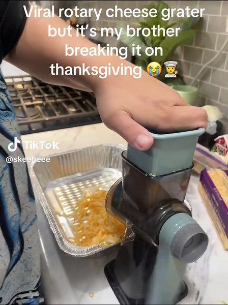 Thanksgiving Cooking Fail with Rotary Cheese Grater