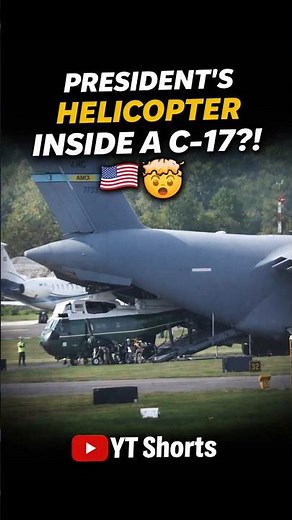 The President’s Helicopter Inside a C-17?! 🤯🇺🇸 #PresidentsHelicopter #MarineOne #C17Globemaster #yt
