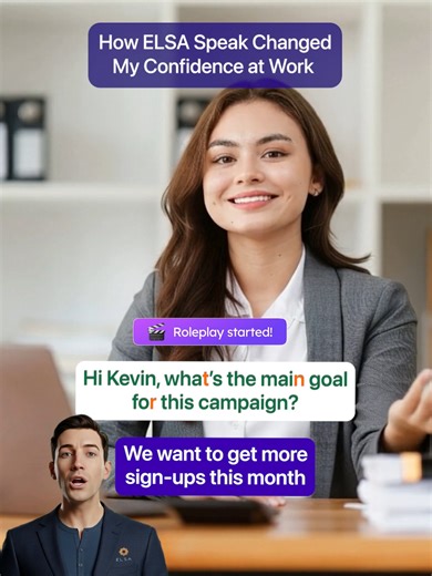 Dream of working in an international environment but lack confidence in English? Don’t worry, ELSA’s got your back! Turn your dream job into reality with ELSA! #elsaspeak #englishspeakingtips #englishconfidence #pronunciationtips