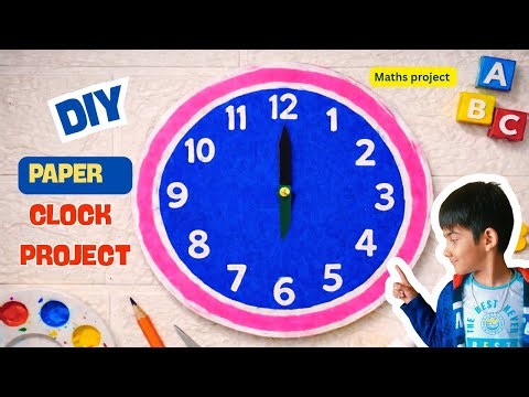 DIY Wall Clock | School Project for Kids | Easy Cardboard Craft | Math Project | learning clock ⏰