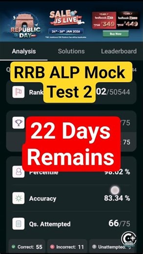 RRB alp Mock test analysis #rrbalp #rrb #mocktest #anskey
