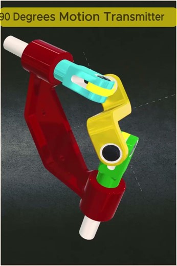 90 Degrees Motion Transmitter Mechanism | 3D Mechanical Animation #shorts