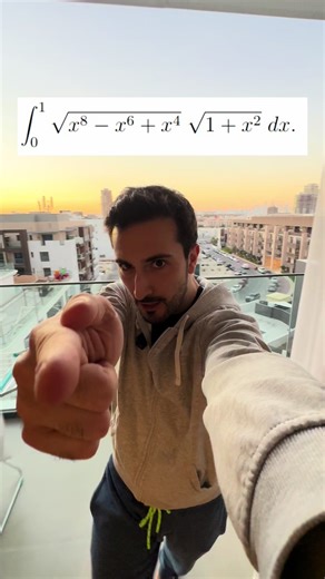 ‏Calcolare il seguente integrale: ∫₀¹ √(x⁸ − x⁶ x⁴) · √(1 x²) dx.