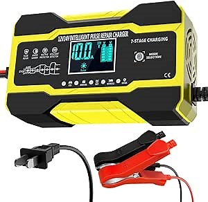 10-Amp 12V Car Battery Charger, 24 Volt 5A NEXPEAK Fully-Automatic Battery Charger/Maintainer Trickle Charger with LCD Screen Pulse Repair Charger Pack for Cars, Boat, Motorcycle, Lawn Mower,etc